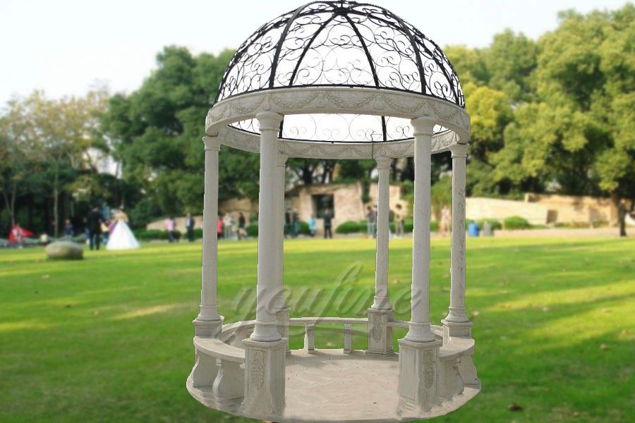 cheap pavilion green marble gazebo with metal …